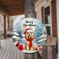 thumbnail image 3 of Merry Christmas Cocker Spaniel Enjoys Woofmas Winter Xmas Holiday Round Wood Sign Cockers Dog Lover Gifts Hanging Wall Home Decor - 02022, 3 of 5