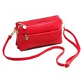 thumbnail image 1 of Bolso bandolera para mujer con cremallera multicapa, rojo grande, 1 of 5