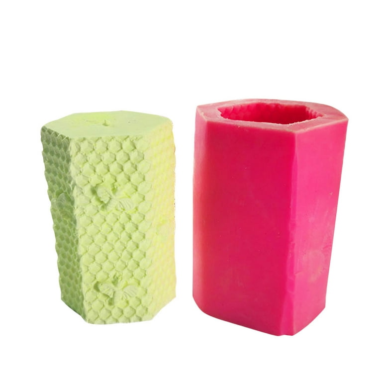 3D Cylinder Bee Honeycomb Mold Beeswax Candles Soaps Lotion Bars
