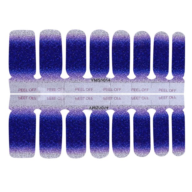 Completo autoadhesivas pegatinas Color Glitter Gradiente Calcomanía Esmalte Juegos Niñas para Mujeres Tiras Envuelve Uñas Pegatinas Etiqueta engomada del clavo