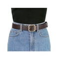 thumbnail image 4 of Cinturón de hebilla para mujer, cinturón ancho suave y casual para vestidos, jeans y pantalones de 112 cm/44.09" en color café con hebilla dorada, 4 of 4