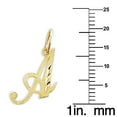 thumbnail image 3 of Precious Stars 14K Yellow Gold Diamond-cut Cursive Letter Unisex Initial 'A' Pendant - Pendant Only, 3 of 3
