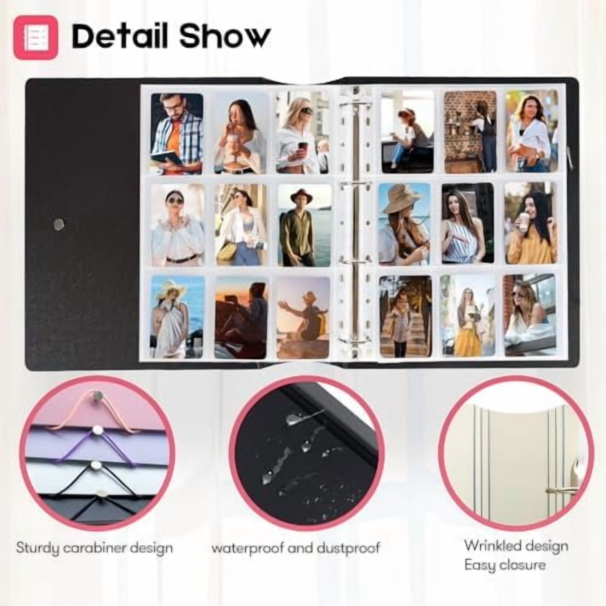 A4 Kpop Photocard Binder with 25 Pages 9 Pocket, 2x3 inch Kpop Photocard Holder Book, Photo Album for Fujifilm Instax Mini Camera Polaroid Printer Photo Film (White)
