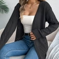 thumbnail image 5 of Fznquz Bolero Plus Size Cardigan for Women Lightweight Cropped Black Shrugs Cardigans Long Sleeve Knit Blouses, 5 of 8