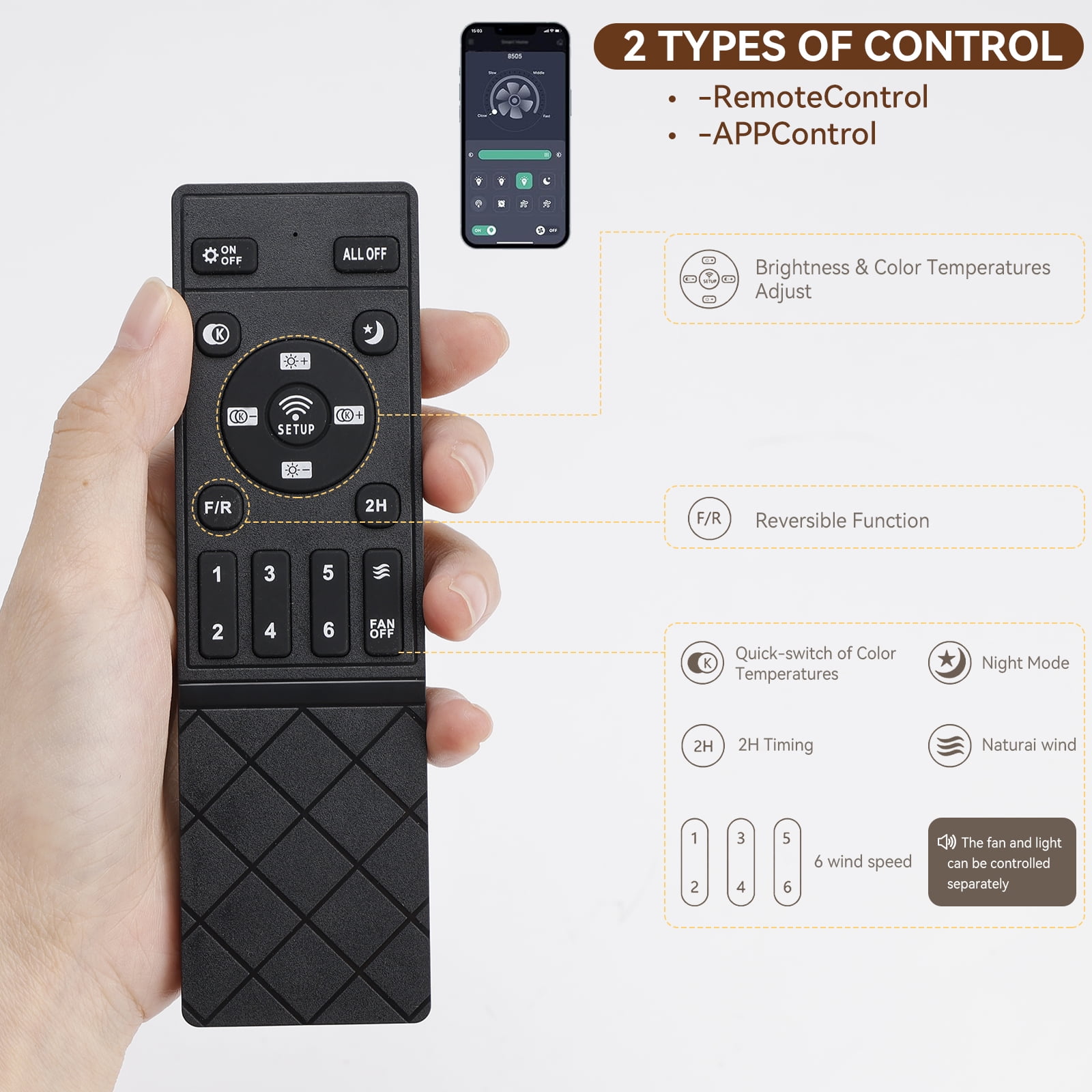 Ceiling Fans with Lights, 52 Inch Low Profile Ceiling Fan with Remote/App Control, Flush Mount, DC Reversible Motor, Dimmable LED for Bedroom,Indoor/Outdoor Use