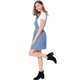 thumbnail image 3 of Mini vestido de Mezclilla Con tirantes ajustables para Mujer puntos celestes M Allegra K, 3 of 7