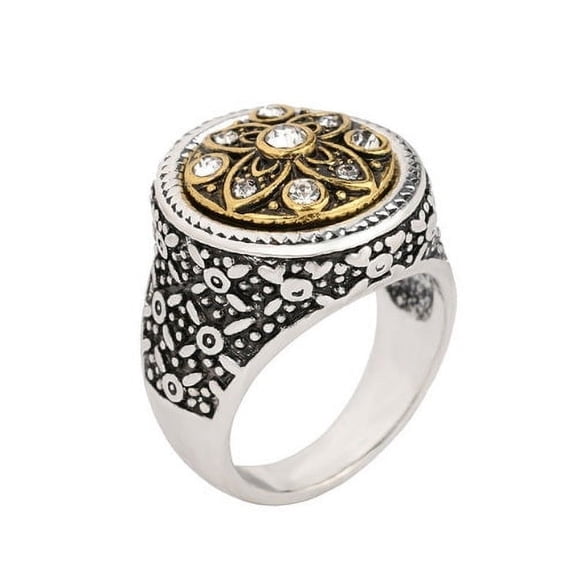 Vintage King Queen Crown Rings for Men Women, Silver Alloy Carving Stars Punk Wedding Band, Trendy Fashion Jewelry Gift