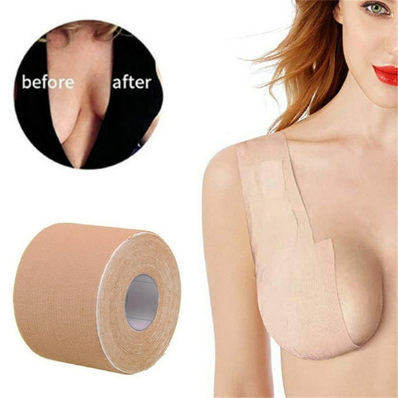 Lift Tape,1 Roll 2.5m/5m Adhesive Bralette Push Bra Push Bra Y Bralette Lift Tape 2.5m/5m Lift Covers Push Bra Body Tape Women Boob Tape Invisible Adhesive Women Nipple