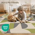 thumbnail image 4 of ODIKA 3'x5' Washable Area Rug Green Gray Geometric Elegance Modern Twist Contemporary Art Inspired for Hallway, Laundry Room, Non-Slip, Flatweave, Easy Care, 4 of 7