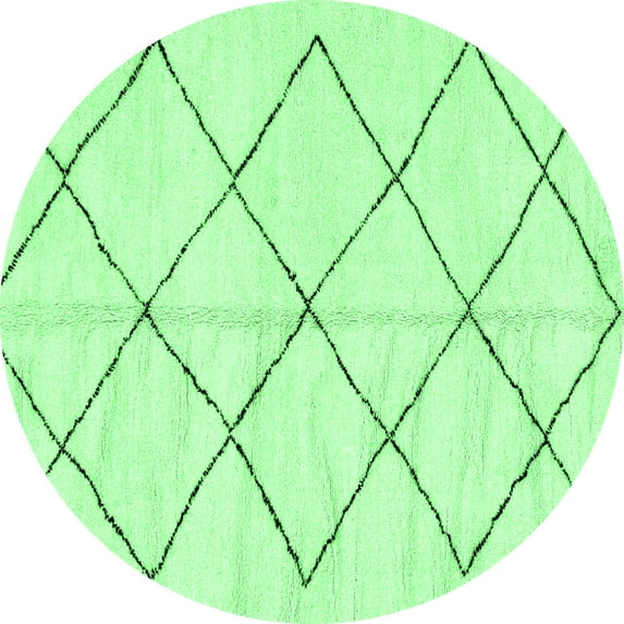 Ahgly Company Indoor Round Solid Emerald Green Modern Area Rugs, 3' Round