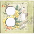thumbnail image 4 of Metal Light Switch Plate Cover Floral Nature Postcard Newspaper Damask Green FLW092, 4 of 13