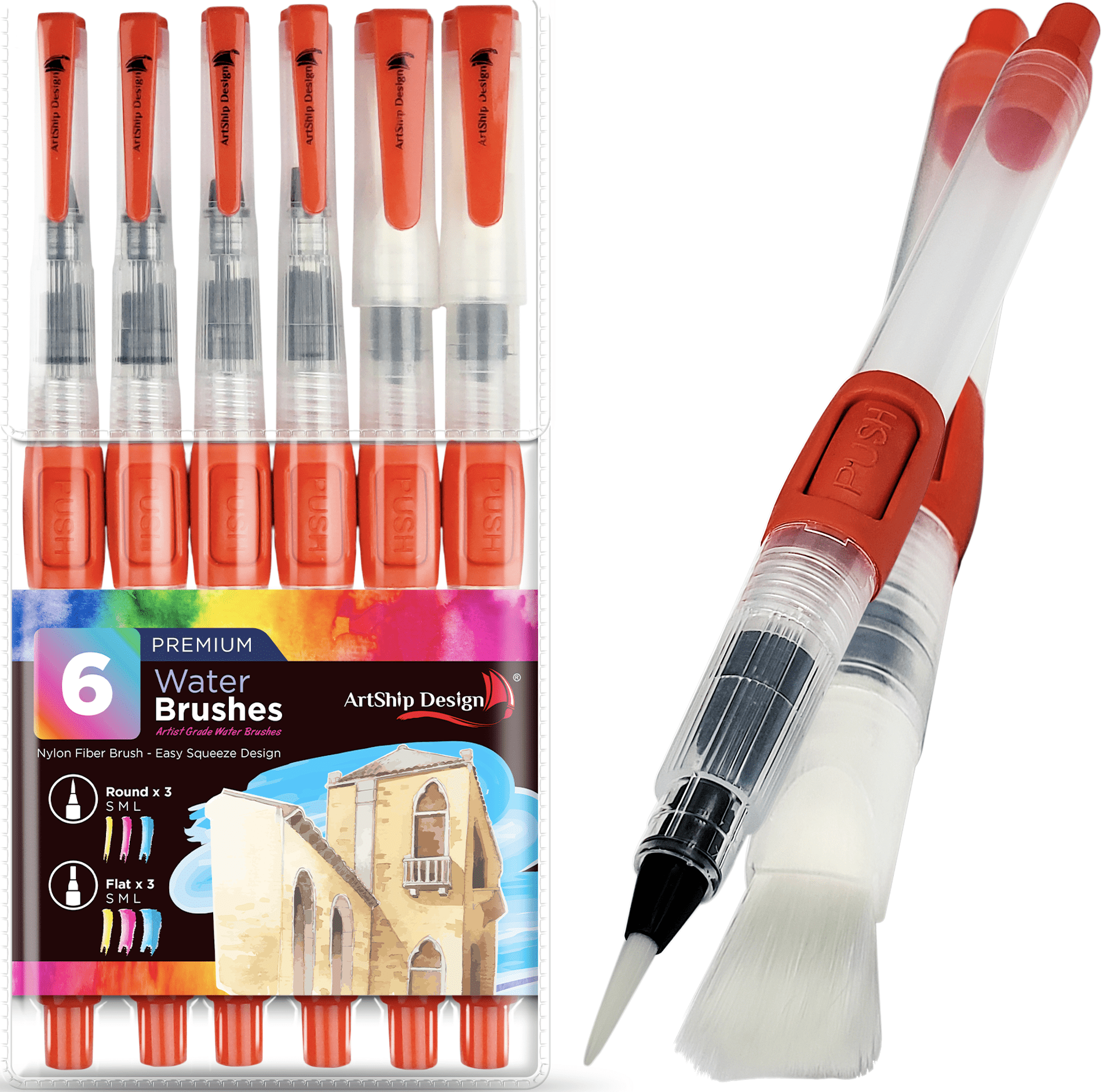 30 Watercolor Brush Pens Combo Pack, 28 Colors 2 Water Brushes, Flexible  Real Nylon Brush Tips, for Watercolor Painting Calligraphy Coloring,  Beginner