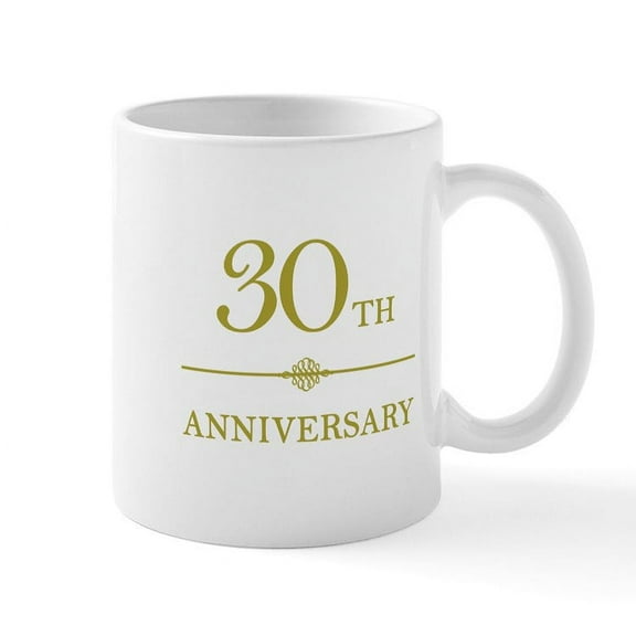 CafePress - Stylish 30Th Anniversary Mug - 11 oz Ceramic Mug - Novelty Coffee Tea Cup