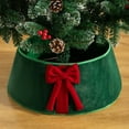 thumbnail image 2 of Naiovety de árbol de Navidad de tela resistente para un toque sofisticado. Estilo navideño. Funda para soporte de árbol. Kits de decoración para fiestas lazo blanco 56*20 cm, 2 of 6