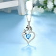 thumbnail image 3 of Beautlace 925 Sterling Silver Birthstone Necklace for Women,Rose Flower Heart Pendant Necklace Jewelry Gifts, 3 of 6