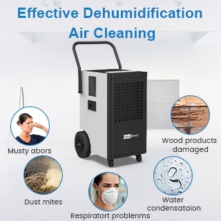 110 pt. 5,000 sq.ft. Buckless Commercial Dehumidifier with Drain Hose and Pump for Garage in White