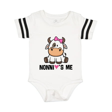 

Inktastic Nonni Loves Me Baby Cow Gift Baby Girl Bodysuit
