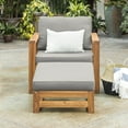 thumbnail image 2 of Walker Edison Modern Patio Chair Lounger and Ottoman - Brown, 2 of 22
