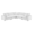 thumbnail image 1 of Modway Commix 5-Piece Down Filled Overstuffed Performance Velvet Sectional Sofa in White, 1 of 10