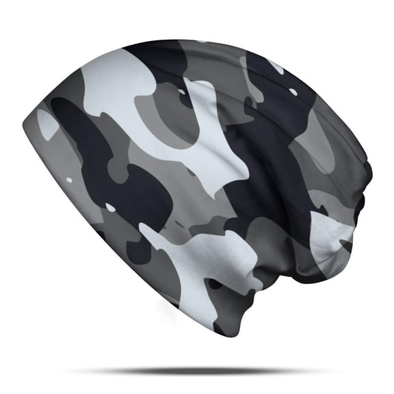 Camouflage Beanie Hat – Soft Stretchy Polyester Winter Cap, Warm Slouchy Style for Everyday Wear & Outdoor Activities