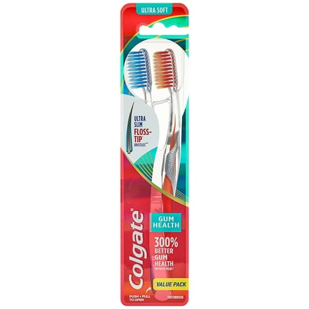 Colgate 360 Total Clean In Between Toothbrush, Soft - 2 (Best Toothbrush For Bleeding Gums)