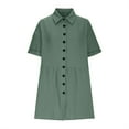 thumbnail image 6 of Summer Dresses For Women 2025 Sevevn Women's Casual Short Sleeve Button Down Mini Shirt Dress Cotton Linen Babydoll Tunic Loose Beach Dress, 6 of 8