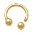 thumbnail image 5 of Anygolds 14K Real Solid Gold Horseshoe Ball Hoop Earring - Septum, Cartilage, 5 of 6
