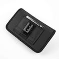 thumbnail image 4 of Luxmo Belt Holster for T-Mobile REVVL 7 Pro 5G, Hook & Loop Closure/Card Slots, Nylon, Pouch Holder Phone Case with Screen Protector (Tempered Glass) - Black, 4 of 8