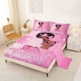 thumbnail image 2 of Castle Fairy Shiny Pink Princess Bed Sheets 4-Piece,Dazzling Starry Backdrop Full Size Sheets,Rose Magenta White,1 Fitted Sheet, 1 Flat Sheet and 2 Pillowcases, 2 of 6