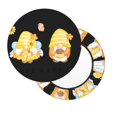thumbnail image 2 of Disketp Bee Happy Sunflower Gnomes Funda Redonda para Taburete, Funda de Cojín para Silla de Bar Suave y Elástica-14 inch, 2 of 7
