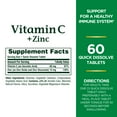 thumbnail image 4 of Nature's Bounty Vitamin C + Zinc Quick Dissolve Tablets for Immune Support, 60 Ct, 4 of 6