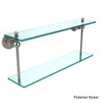 thumbnail image 5 of Astor Place Two Tiered Glass Shelf - Satin Nickel / 22 Inch, 5 of 5