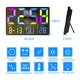 thumbnail image 2 of Labymos RGB Wall-Mounted LED Digital Clock with Ambient Light, Large Display, Adjustable Brightness, Temperature & Date Function, Silent Operation for Home & Office (Black), 2 of 7