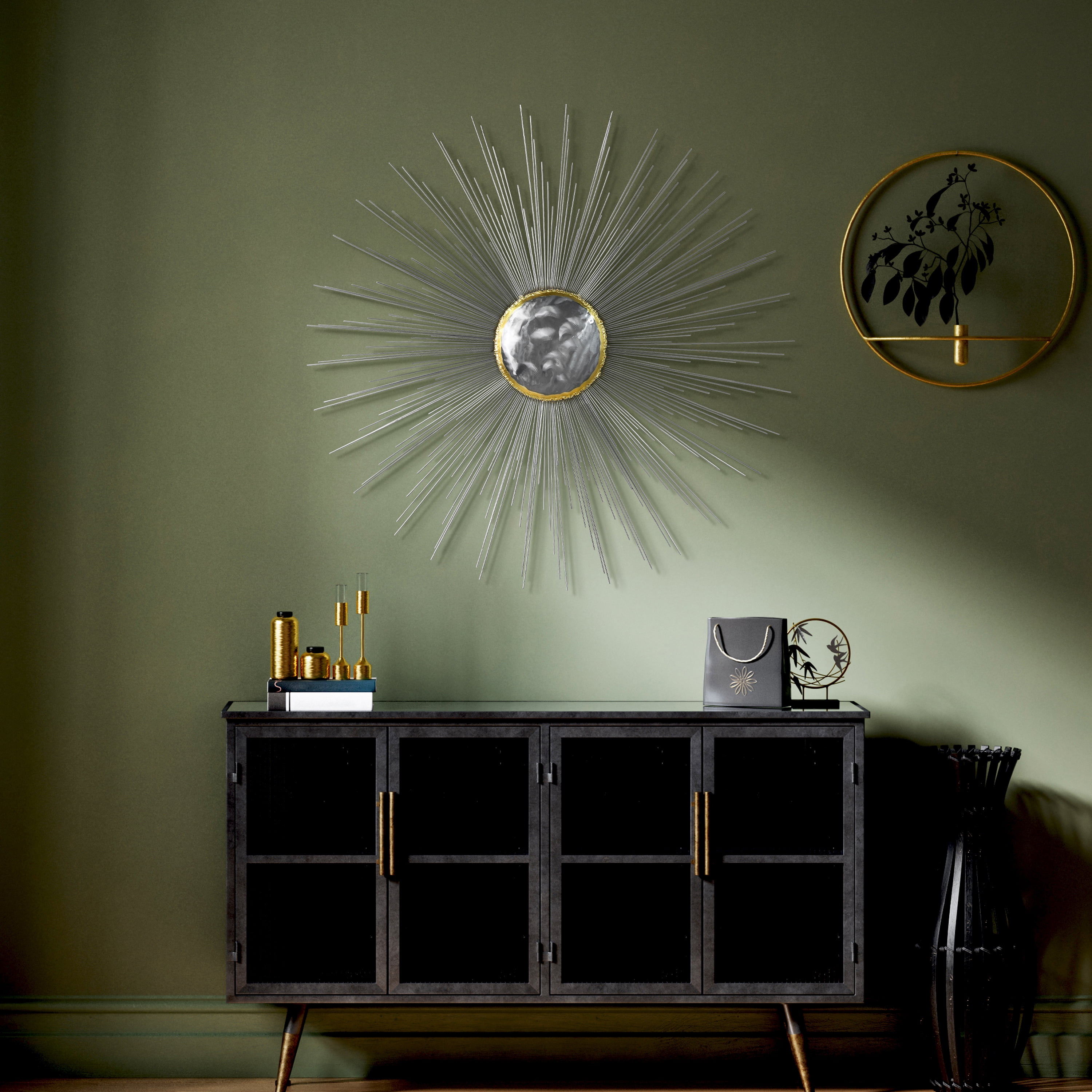 Empire Art Direct Starburst Hand Painted Etched Metal Wall Sculpture, 39.0" x 39.0" x 2.4", Ready to Hang