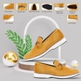 thumbnail image 2 of LIBERTYZENO Mens Classic Velvet slip on Loafer Shoes Yellow, 2 of 8