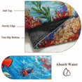 thumbnail image 6 of Cartoon Fish Round Area Rug 3 FT, Small Kitchen Bathroom Mats, Blue Colorful Sea Ocean Seagrass Coral Washable Indoor Outdoor Throw Runner Carpet Non-Shedding Doormat for Table Shower Sofa Entryway, 6 of 8