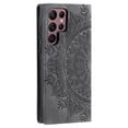 thumbnail image 3 of For Samsung Galaxy S25 Ultra 5G 6.9" Totem Embossed Strong Magnetic Attachment/Closure, Card Slots/Pocket, PU Leather Flip Wallet Case,Grey,For Galaxy S25 Ultra, 3 of 7