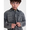 thumbnail image 4 of Weekend Academy Boys Washed Boxy Cotton Shacket with Long Sleeves, Sizes XS-XXL, 4 of 7