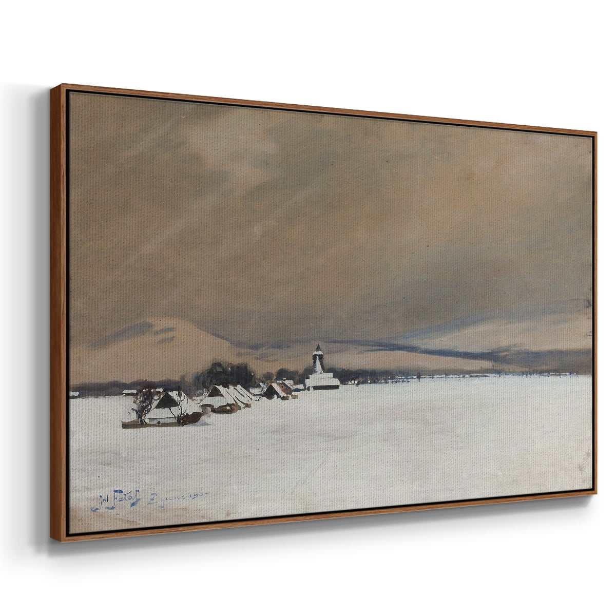 Vintage Landscape-CCCLXXXII By Wexford Home Framed in Walnut Wood Gallery Wrapped Canvas 25 in. x 37 in.