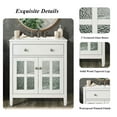 thumbnail image 5 of Resenkos 30" Bathroom Vanity with Ceramic Sink, Solid Wood Legs, Adjustable Shelf, Tip-Out Tray, Silver Metal Knobs, Soft Close Hinges - White, 5 of 20