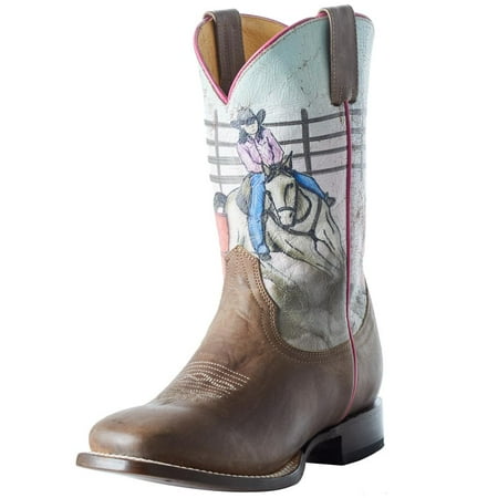 

Roper Boys 09-119-7022-8456 Barrel Racer Square Toe Cowgirl Boot 4 Brown