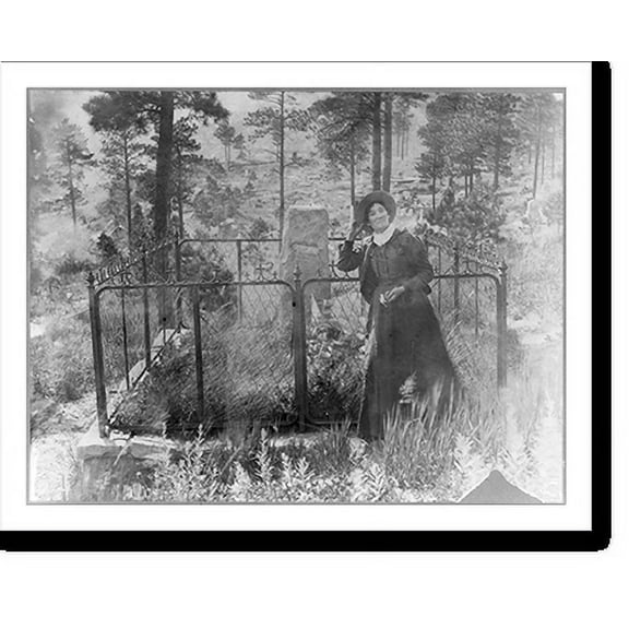 Historic Print, [Martha Jane Burke (Calamity Jane"), 1852-1903, full-length portrait, standing at Wild Bill Hickock's grave]", 16" x 20"