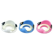 Potty Trainer Toilet Seat for Kids - Adjustable Security Levers, Cushioned Handles & Backrest, Anti-Slip - Blue
