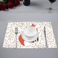 thumbnail image 2 of MKHERT Vintage Mom Fox Love Baby Cute Cherry Cartoon Comic Art Placemats Table Mats for Dining Room Kitchen Table Decoration 12x18 inch,Set of 4, 2 of 4