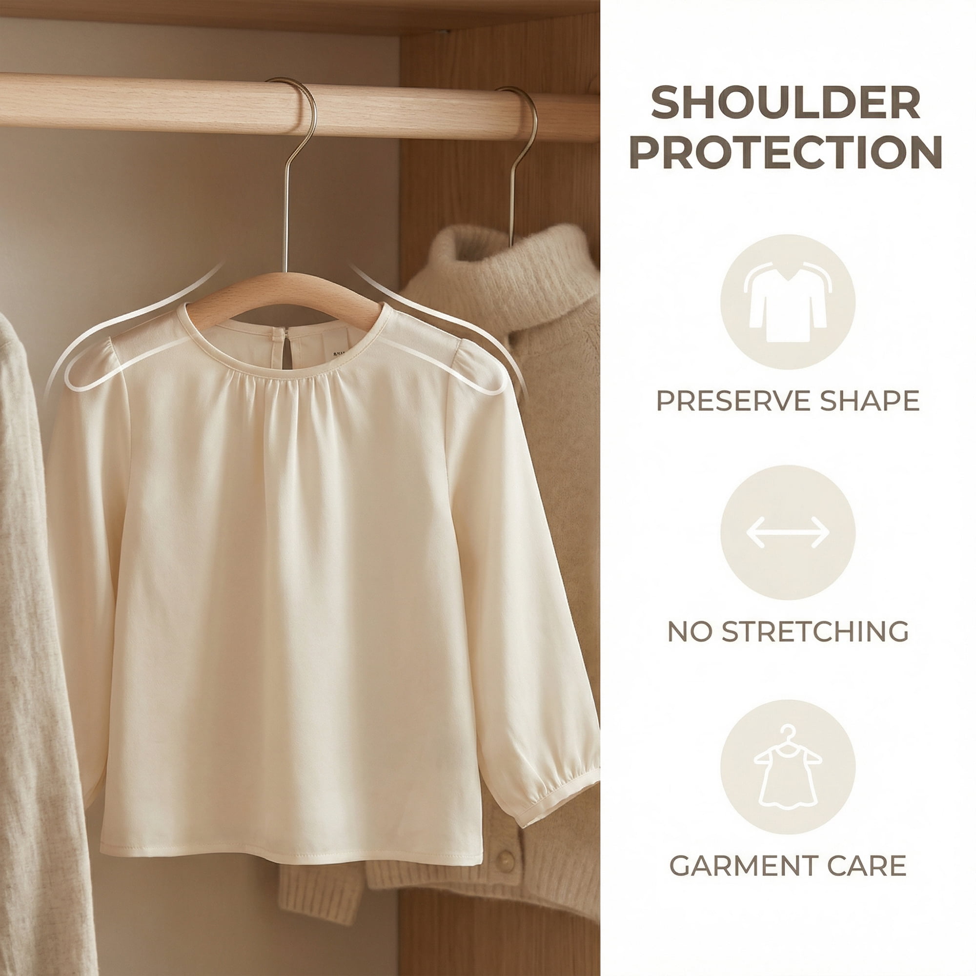 Unique Bargains 2Pcs Wood Nonslip Space Saving Hangers Silver