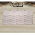thumbnail image 1 of Arrow Decorative Rug, Hand Drawn Repetitive Sticks Pattern Vintage Tribal Illustration Art Print, Quality Carpet for Bedroom Dorm and Living Room, 6 Sizes, Vermilion White, by Ambesonne, 1 of 1