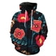 thumbnail image 1 of Sudadera con capucha y cremallera para hombre, diseño de mariposa de dibujos animados, divertida, de manga larga, holgada, informal, estilo Harajuku, hip hop, con estampado 3D, 1 of 6