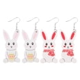 thumbnail image 1 of CIMAXIC easter 2 Pairs Easter Rabbit Ear Drops Bunny Shaped Earrings Pendants Easter Earrings,2.17"X0.91"X0.12", 1 of 5