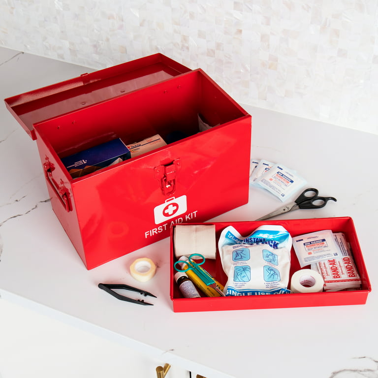 Mind Reader Large First Aid Kit Box, Household Emergency Kit