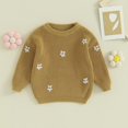 thumbnail image 2 of Baby Girl Boy Knit Sweater Long Sleeve Round Neck Sweatshirt Pullover Top Fall Winter Warm Clothes, 2 of 6
